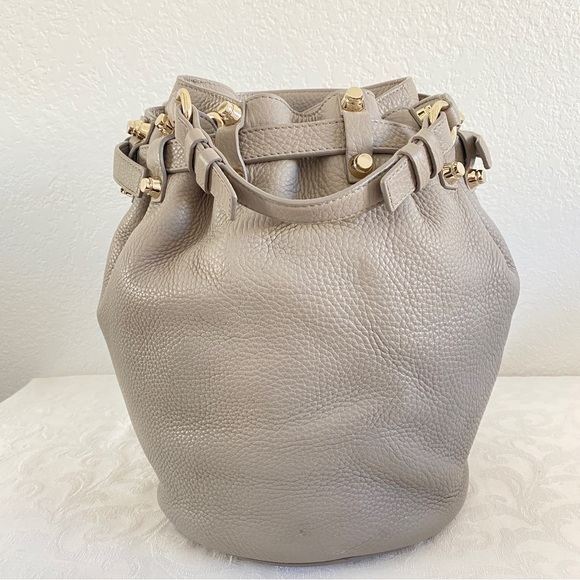 Alexander Wang Gray Diego Studded Drawstring Bag - Picture 3 of 15